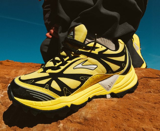 yellow brooks running shoe