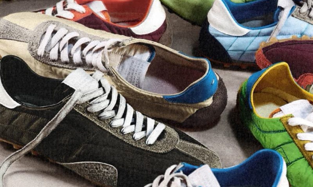 pile of retro sneakers on the floor
